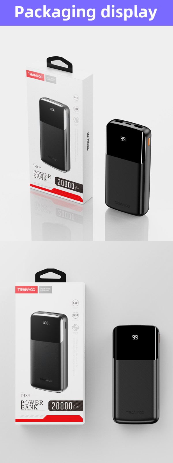 TRANYOO T-D09 Power Bank Intelligent avec affichage numérique