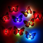 Stickers muraux 3D Papillon avec lumières et clignotants colorés – Décoration pour chambre de fille et maison