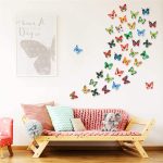 Stickers muraux 3D Papillon avec lumières et clignotants colorés – Décoration pour chambre de fille et maison