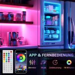 Ruban LED RGB Multicolore 5M à 40M – Bande LED avec Télécommande et Application Mobile, Fonction de Synchronisation avec la Musique, Minuterie, pour Décoration de Chambre, Mariage et Fête