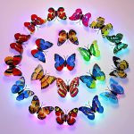 Stickers muraux 3D Papillon avec lumières et clignotants colorés – Décoration pour chambre de fille et maison