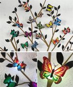 Stickers muraux 3D Papillon avec lumières et clignotants colorés – Décoration pour chambre de fille et maison