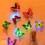 Stickers muraux 3D Papillon avec lumières et clignotants colorés – Décoration pour chambre de fille et maison