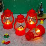 Lampe LED de Noël à bougie électronique, lampe à huile portable mini cheval pour décoration de sapin de Noël, accessoires festifs de Noël