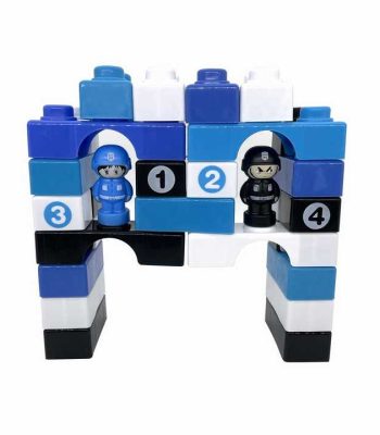 29 Pièces Mini Jouets de Briques Drôles, Jouets de Construction avec Certificat EN71, Briques Mini Police pour Enfants