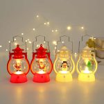 Lampe LED de Noël à bougie électronique, lampe à huile portable mini cheval pour décoration de sapin de Noël, accessoires festifs de Noël