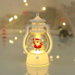 Lampe LED de Noël à bougie électronique, lampe à huile portable mini cheval pour décoration de sapin de Noël, accessoires festifs de Noël