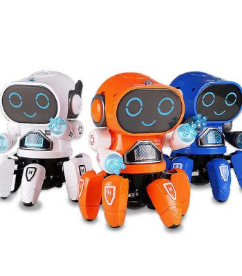 Jouet robot hexapode électrique danseur avec lumières et musique, télécommandé, pour garçons et filles, couleur orange