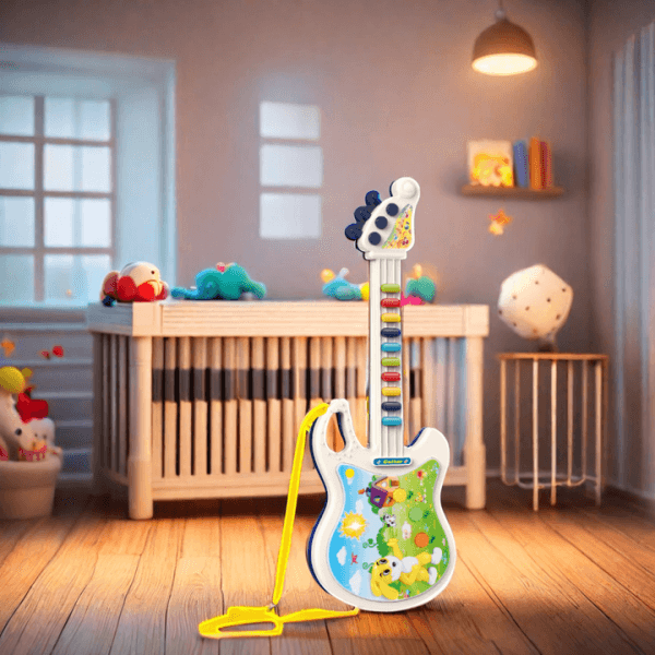 Guitare pour enfants avec piano et tambour, jouet musical multifonctionnel, cadeau éducatif précoce pour enfants d'âge préscolaire