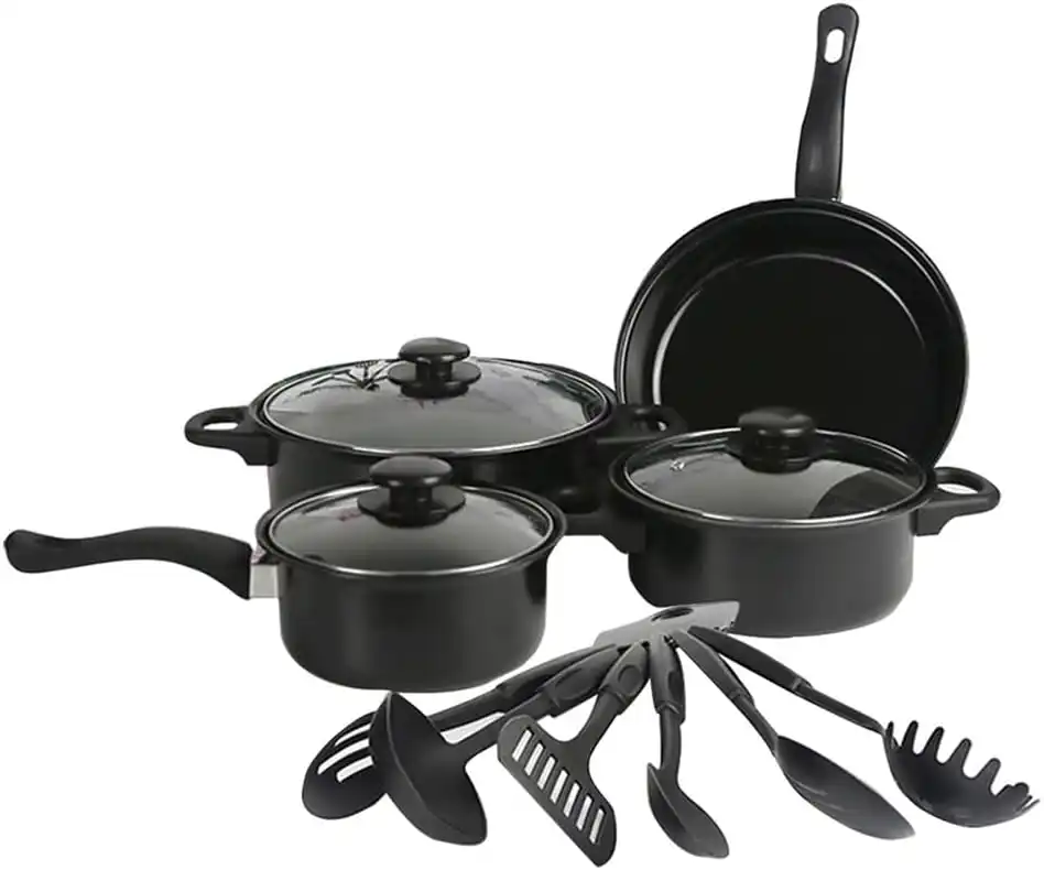 Ensemble de Casseroles et Ustensiles - 13 Pièces avec Couvercles en Verre 3 - CHAPCHAP Africa - CHAPCHAP Africa
