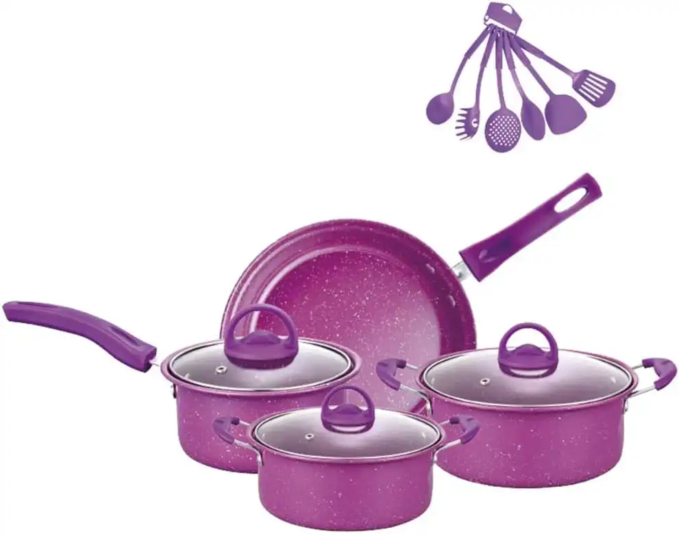 Ensemble de Casseroles et Ustensiles - 13 Pièces avec Couvercles en Verre 6 - CHAPCHAP Africa - CHAPCHAP Africa