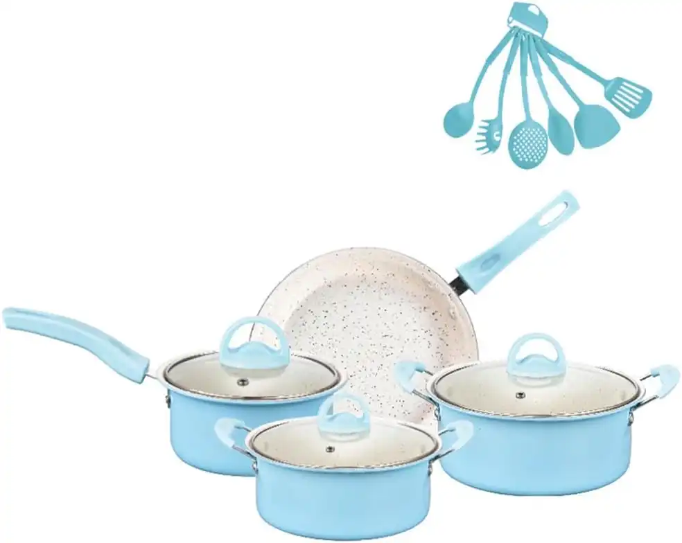 Ensemble de Casseroles et Ustensiles - 13 Pièces avec Couvercles en Verre 5 - CHAPCHAP Africa - CHAPCHAP Africa