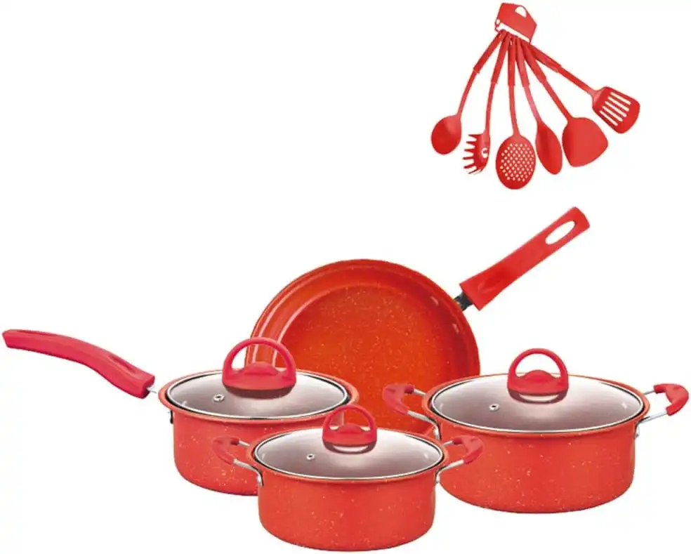 Ensemble de Casseroles et Ustensiles - 13 Pièces avec Couvercles en Verre 4 - CHAPCHAP Africa - CHAPCHAP Africa
