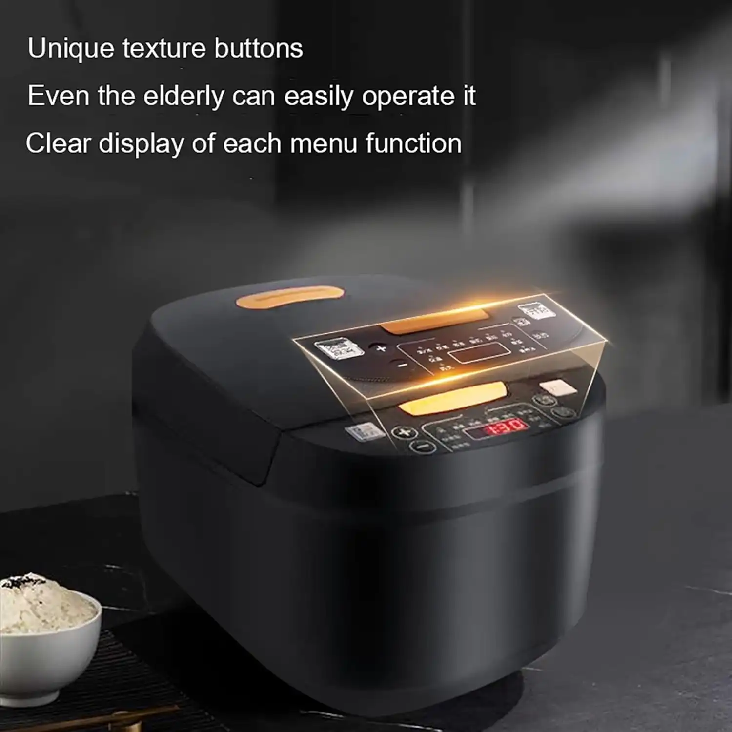 Cuiseur à Riz Multifonction 5 L - 6 Fonctions de Cuisson, Marmite Antiadhésive, Compact et Pratique pour 1 à 3 Personnes, Facile à Nettoyer, Portable et Efficace 4 - CHAPCHAP Africa - CHAPCHAP Africa