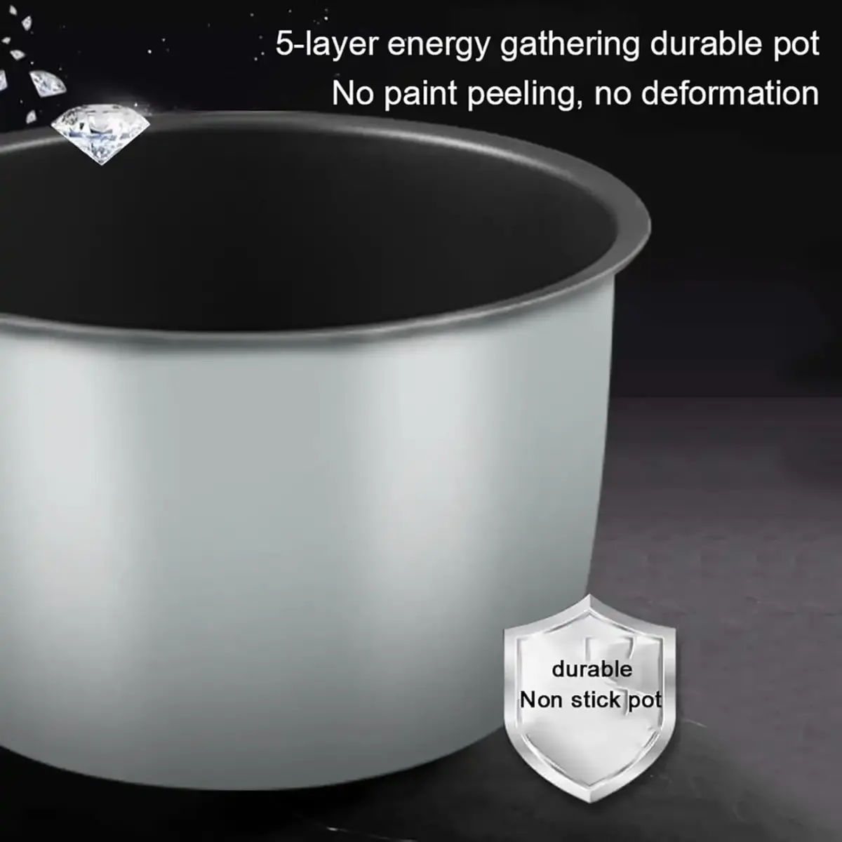 Cuiseur à Riz Multifonction 5 L - 6 Fonctions de Cuisson, Marmite Antiadhésive, Compact et Pratique pour 1 à 3 Personnes, Facile à Nettoyer, Portable et Efficace – Image 6