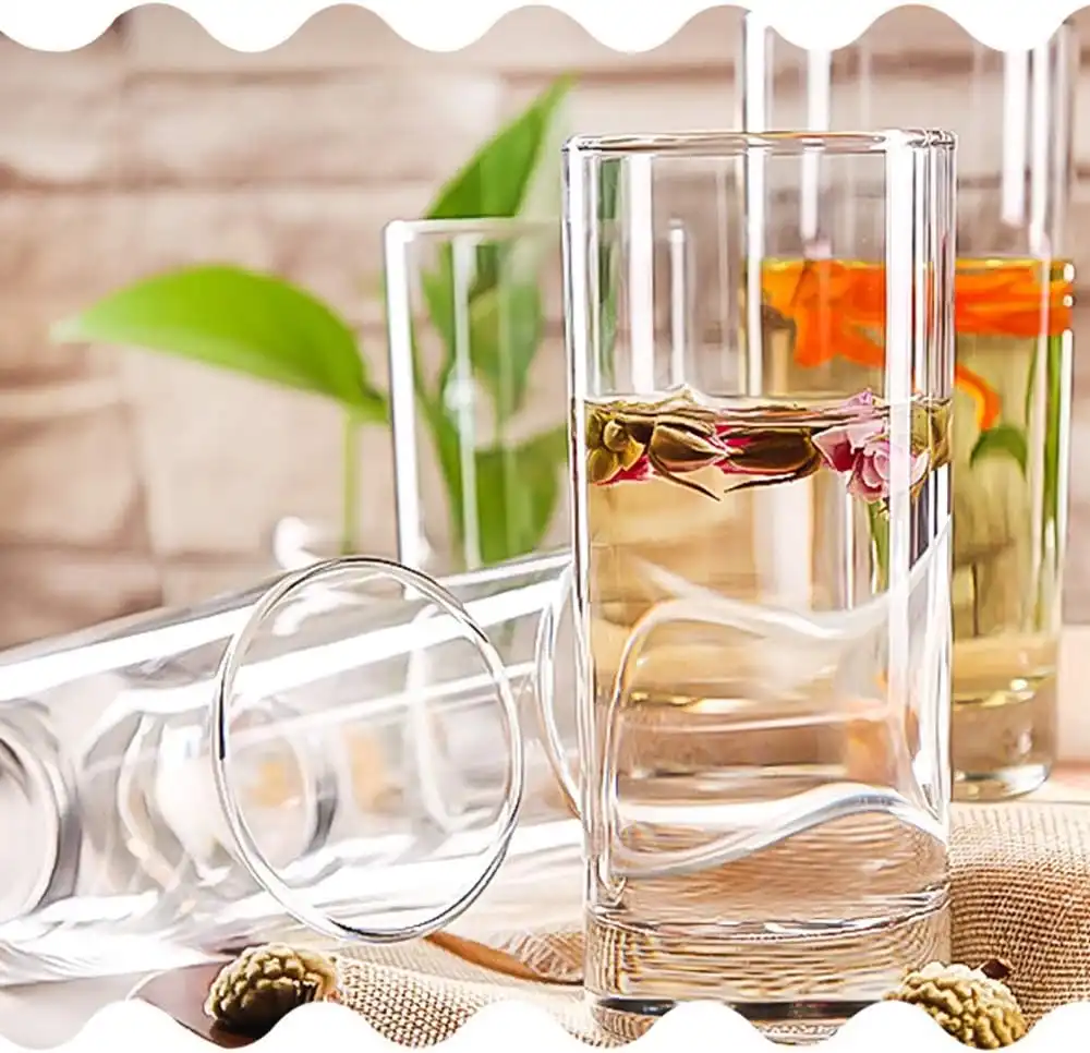 Grand Verre à Eau Lisse - Élégance et Fonctionnalité - Verres Hauts Polyvalents pour Bière, Jus, Cocktails et Boissons - Lot de 6 6 - CHAPCHAP Africa - CHAPCHAP Africa