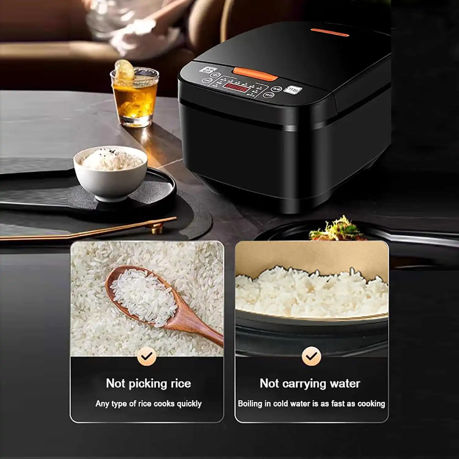 Cuiseur à Riz Multifonction 5 L - 6 Fonctions de Cuisson, Marmite Antiadhésive, Compact et Pratique pour 1 à 3 Personnes, Facile à Nettoyer, Portable et Efficace 2 - CHAPCHAP Africa - CHAPCHAP Africa