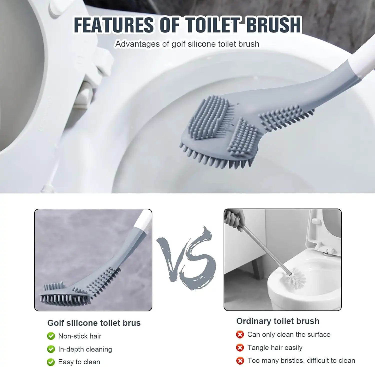 Brosse WC en Silicone avec Manche Long – Design Golf, Antidérapante & Murale 2 - CHAPCHAP Africa - CHAPCHAP Africa