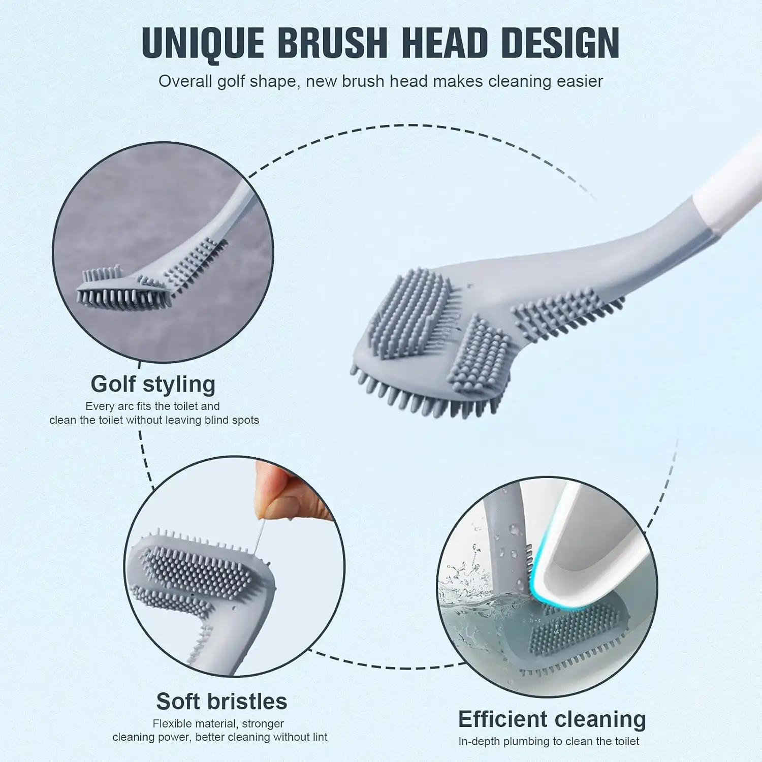 Brosse WC en Silicone avec Manche Long – Design Golf, Antidérapante & Murale 1 - CHAPCHAP Africa - CHAPCHAP Africa