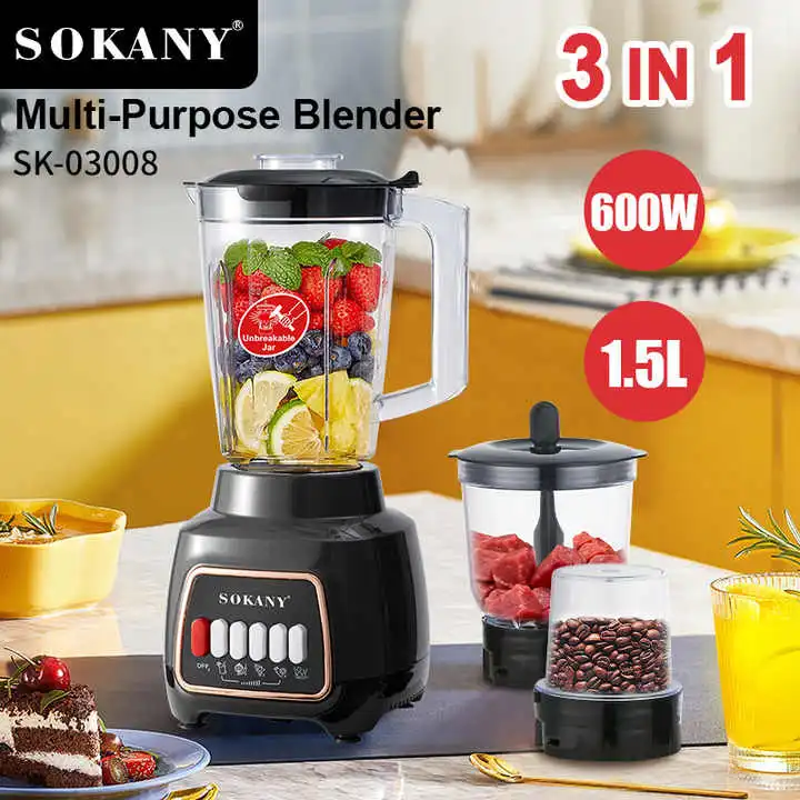 Blender 3 en 1 SOKANY SK-03008 - Puissance Pro 600W 2 - CHAPCHAP Africa - CHAPCHAP Africa