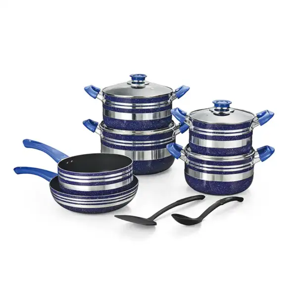 Lot de 6 Casseroles Antiadhésives avec 2 Louches - Excellence Culinaire