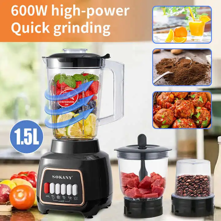 Blender 3 en 1 SOKANY SK-03008 - Puissance Pro 600W 1 - CHAPCHAP Africa - CHAPCHAP Africa